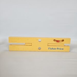 Vintage Fisher Price Yellow Ruler Level Toy 1986 Plastic 13x3”